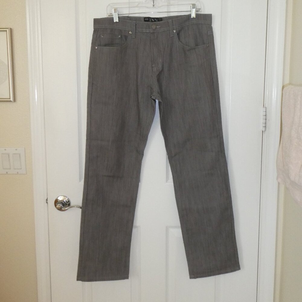 The Next Movement Grey Straight Leg Stretch Jeans Size 34